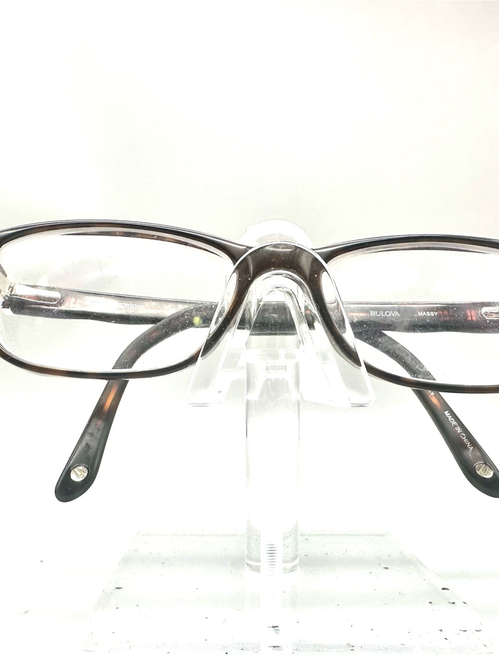 Bulova Massy Tortoise Shell Rectangular Eyeglass Frames 53-16-135 Textured